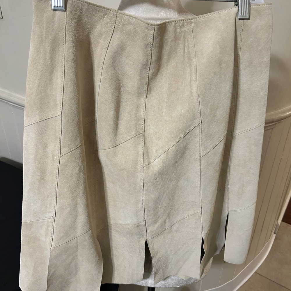Brand New Mark, Fore & Strike Midi Leather Suede Tan Skirt Size 8